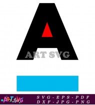 Modern Black Letter A Red Triangle SVG