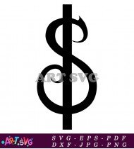 Black and White Dollar Sign Icon Graphic SVG