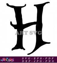 Black And White Letter H Design Free SVG