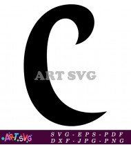 Simple Black Letter C Vector Illustration SVG