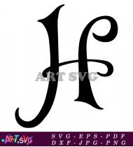 Elegant Free Black Letter F Calligraphy SVG