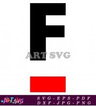 Black Letter F On Red Background SVG