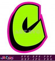 Pink Outline Green Graffiti Letter C Style SVG