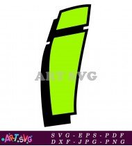 Green Graffiti Letter I Bold Outline Vector SVG