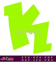 Green Letter K Bold Black Outline Design SVG 2