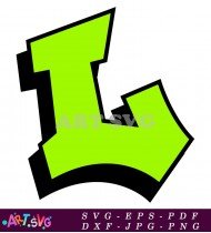 Green Letter L Bold Design Black Outline SVG 1