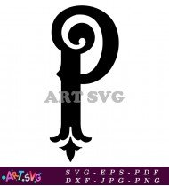 Black Bold Letter P Graphic Design Element SVG 2