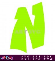 Green Graffiti Letter N With Black Outline SVG 6