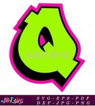 Green Letter Q Bold Outline Isolated Background SVG 2