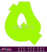 Green Letter Q Bold Outline Isolated Background SVG 5