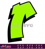 Green Letter T Bold Outline Isolated Background SVG 2