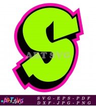 Green Letter S Bold Outline Isolated Background SVG 3