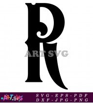 Black Letter R In Bold Classic Font SVG