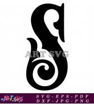 Black S Letter Graffiti Art Design SVG 1