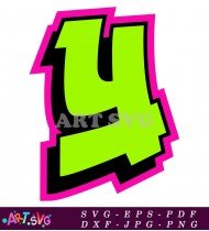 Green Letter Y Graffiti Pink Black Outline SVG 1