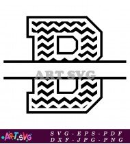 Chevron Pattern Bold D Letter Design Font SVG