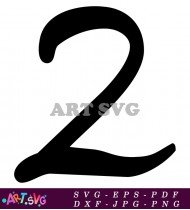 Bold Black 2 Number Calligraphy Style Font SVG 1