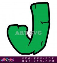 Green Graffiti Letter J With A Curved Base SVG