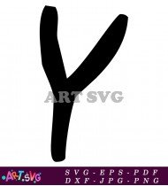 Black Bold Letter Y Font Design SVG