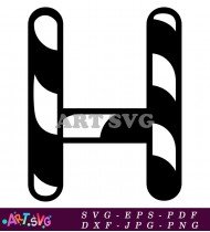 Black and White Capital Letter H Clipart SVG 5