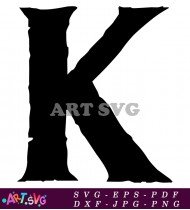 Bold Black K Letter Graphic Design SVG