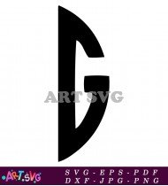 Black Bold Graphic G Letter Design SVG