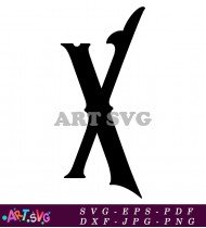 Simple Black X Letter Illustration SVG