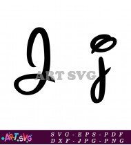 Black J Letter Graphic Design SVG