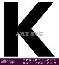 Free Letter K Clip Art Design Black SVG