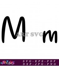 Bold Cursive Letter M Stylish Handwriting Font SVG