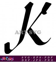 Stylish Black Letter K Modern Alphabet Design SVG 1