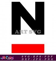 Red White Letter N Black Alphabet Design SVG 1