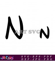 Black Bold Letter N Rounded Corners Design SVG