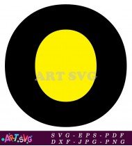 Simple Letter O Black Yellow And White SVG