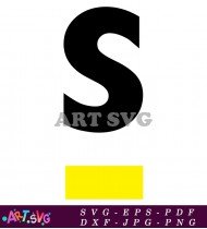 Black and White S Letter Alphabet Clipart SVG 2