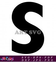 Black and White S Letter Alphabet Clipart SVG 6