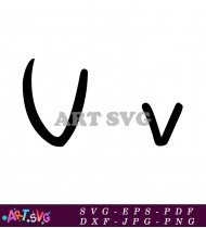 Simple Black Letter V On White Background SVG