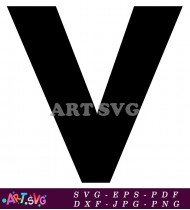 Bold Black Letter V On White Background SVG 2