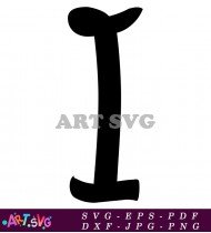 Black And White Alphabet Letter I Clipart SVG