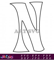 Free Black And White Alphabet Letter N SVG 2