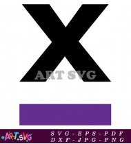 Free Black And White Alphabet Letter X SVG 1