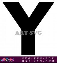 Black Bold Alphabet Letter Y Design SVG 3