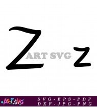 Black Bold Alphabet Letter Z Design SVG 2