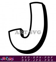 Black Bold Alphabet Letter J Design SVG 1