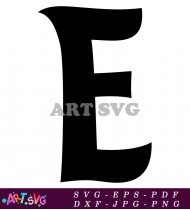 Bold Black Letter E With Rounded Sides SVG