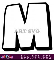 Bold Black And White Letter M Shape SVG