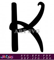 Black and White Letter K Outline SVG