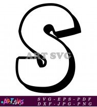 Bold Black Letter S Isolated White Background SVG 1