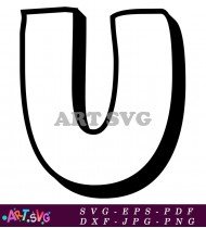 Bold Black Letter U Isolated White Background SVG 1