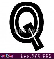 Bold Black Letter Q Isolated White Background SVG 1